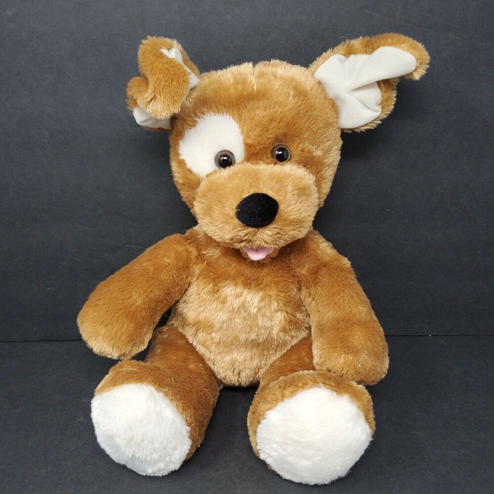 Build A Bear Sugar Pup Puppy Dog Plush Stuffed Animal 12" Light Brown Spot Soft